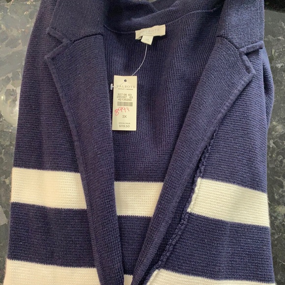 NWT Talbots striped cardigan - Picture 7 of 7